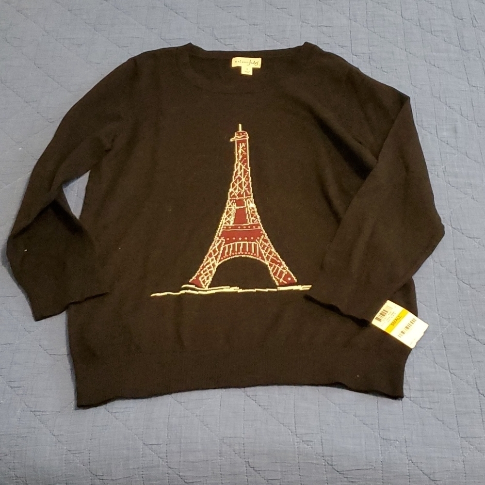 NWT Maison Jules Paris Eifel Tower Sweater